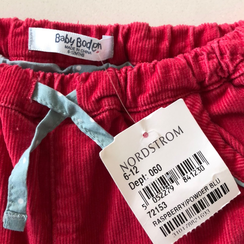 NWT Baby Boden Pink Cords 6-12 Months - Picture 2 of 5